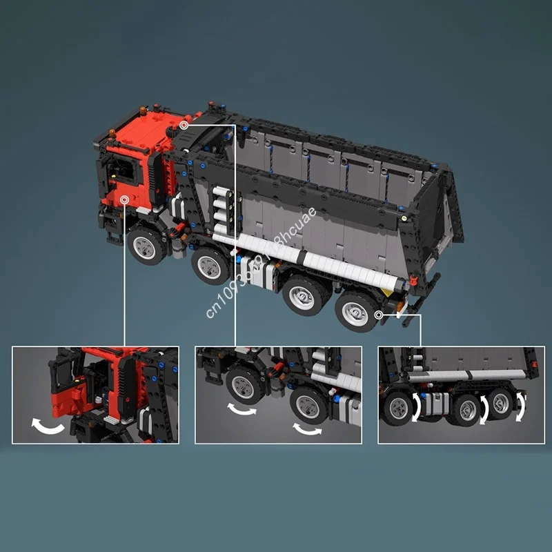 2058 pçs moc iveco t way basculante modelo técnico blocos de construção montar presente natal brinquedo criativo idéia educação tijolo crianças