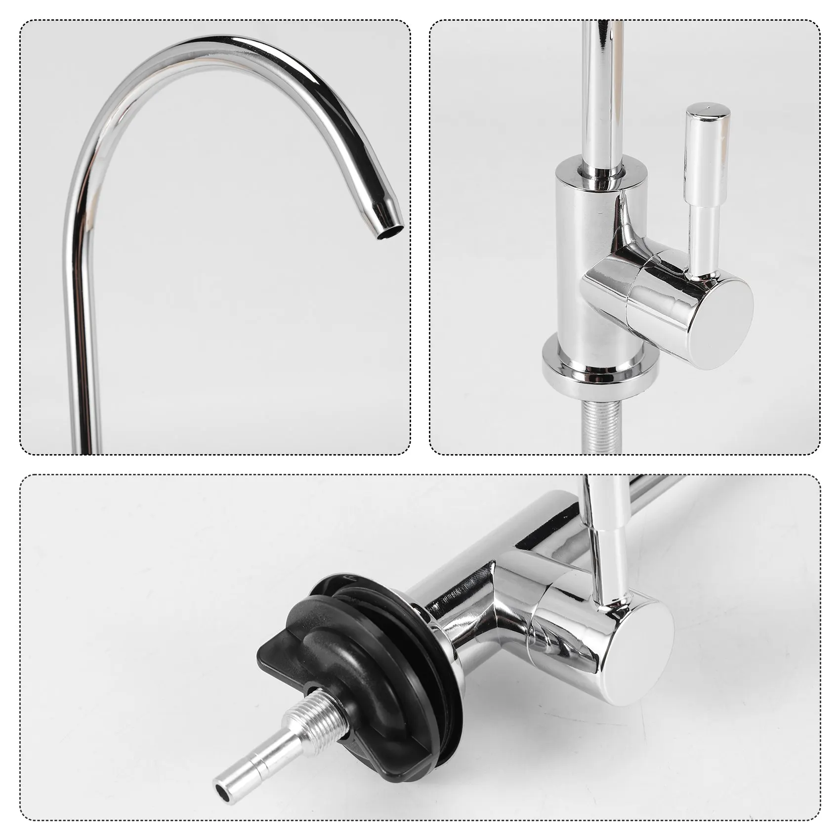 

1/4 Inch Chrome Drinking Water Filter Faucet Reverse Osmosis Sink Kitchen Tap-[A04I Tools]