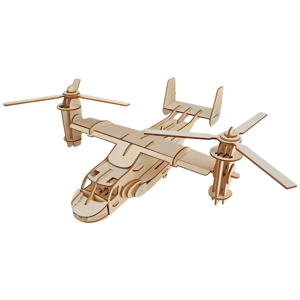 

3D Wooden Puzzle Aircraft DIY Assembly Educational Jigsaw Enhancing Kids Creativity Imagination Skills 3D Puzzle