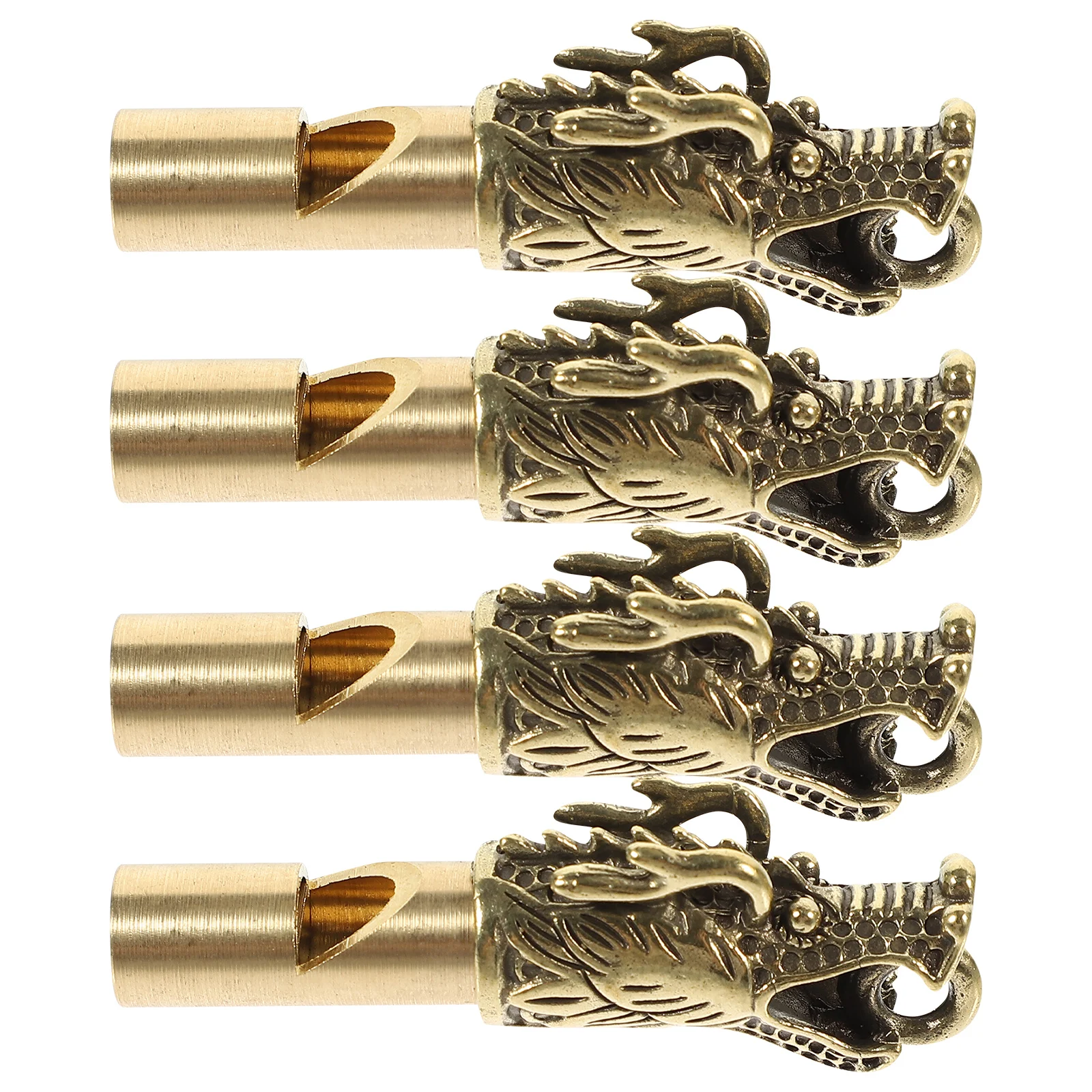 4 قطعة رئيس الحيوان النحاس صافرة بصوت عال الطوارئ بقاء في الهواء الطلق المحمولة التخييم التنزه المفاتيح صافرة في الهواء الطلق ملحق