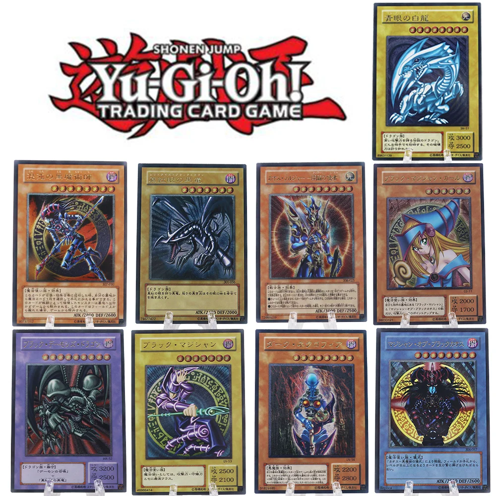 

YuGiOh Card Blue Eyes White Dragon Dark Magician Girl Red-Eyes Black Dragon Flash Japanes Gift Toy Game Anime Collection Cards