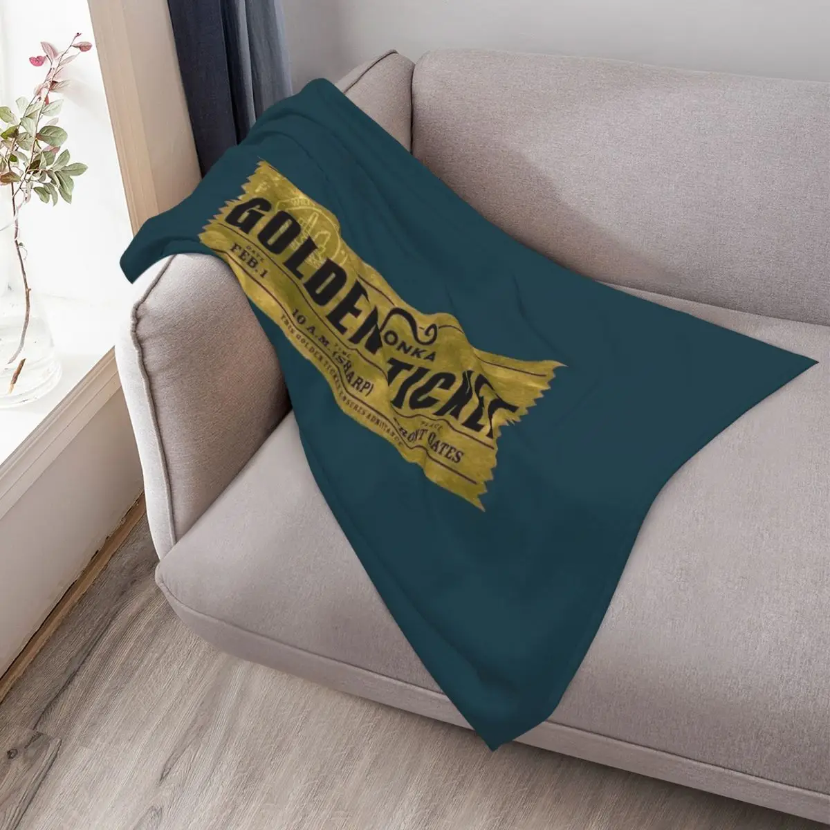 Golden Ticket Throw Blanket Soft Bedroom Blanket for Night Sleeping view 3