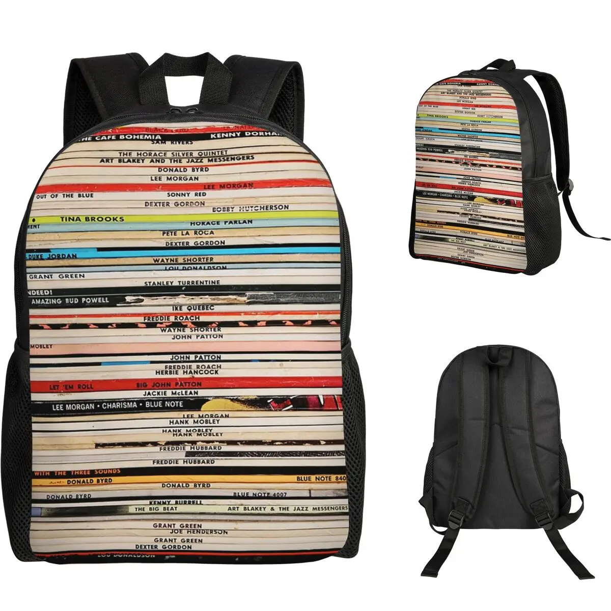 

Blue Note Vinyl Records Student Backpack School Bag Hiking Travel Daypack for Boys Girls Fashion Bookbag Shoulder Bags