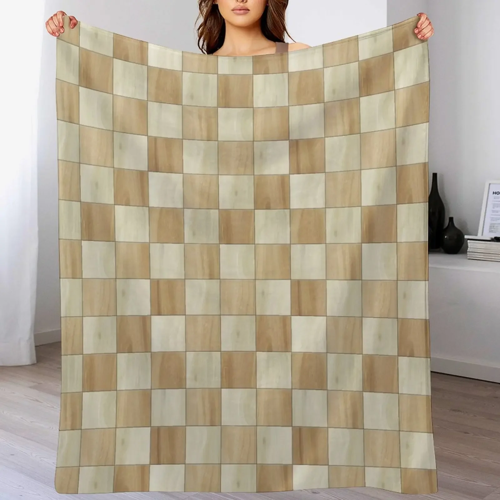 Chess board pattern Throw Blanket warm winter Flannel Fabric Blankets