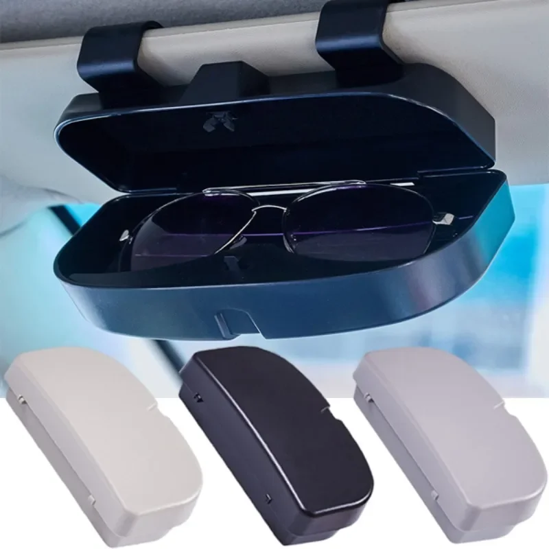 Car Sun Visor Glasses Case Glasses Storage Box Sunglasses Organizer Bracket Stand Eyeglasses Holder Auto Interior Accessories