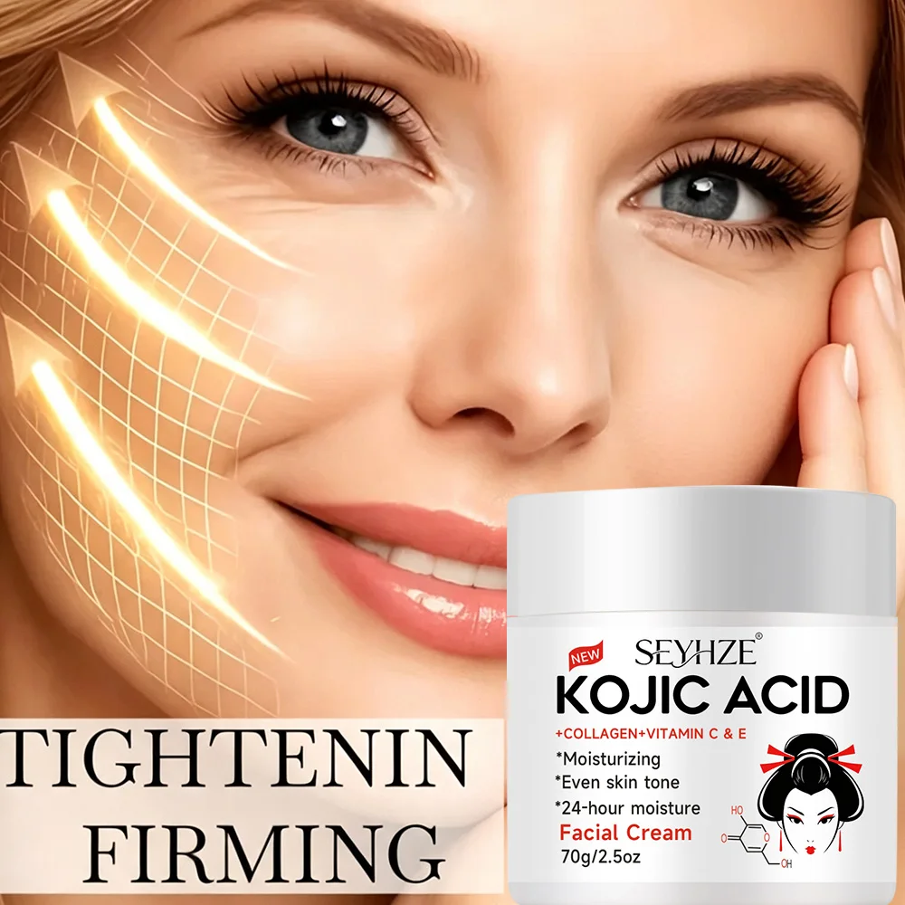SEYHZE Kojic Acid Moisturizing Cream - 40g-70g, with Retinol, Collagen, Hyaluronic Acid & Vitamin C, Moisturizing & Smoothing fo