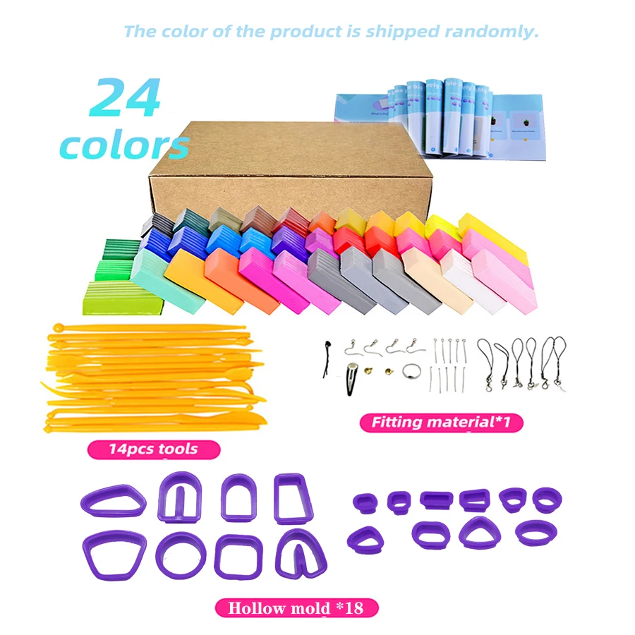 

Polymer Clay Earring Making Kit with, Including 18pcs tool, 24pcs Oven Bake Clay,Jewelry Making Kit for Teen Girls