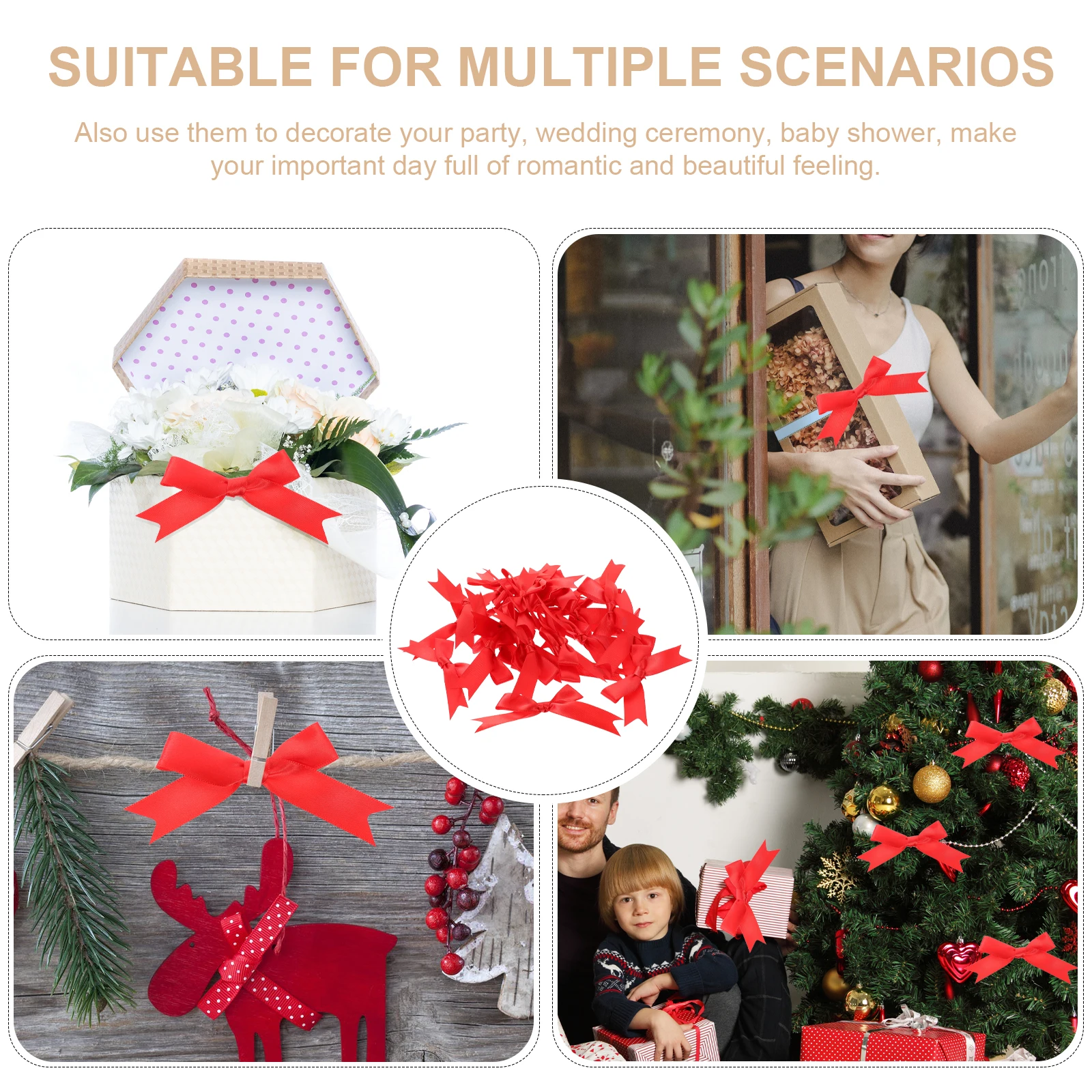 

30 Pcs Bow Gift Wrapping Small Polyester Wedding Gift Wrapping Bows Decoration Craft DIY Bows Accessories Packaging Elegant