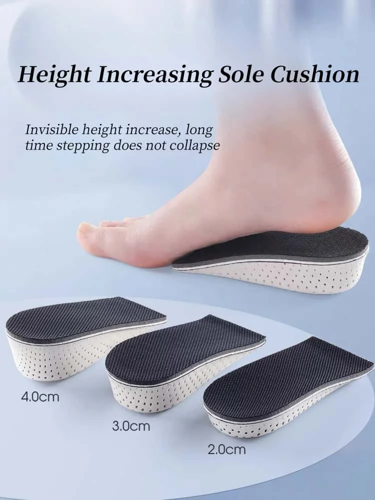 Semelles intérieures invisibles pour augmenter la taille, en mousse à mémoire de forme EVA, pour hommes et femmes, rehausseurs de talon 2/3/4 cm, coussinets rehausseurs de chaussures