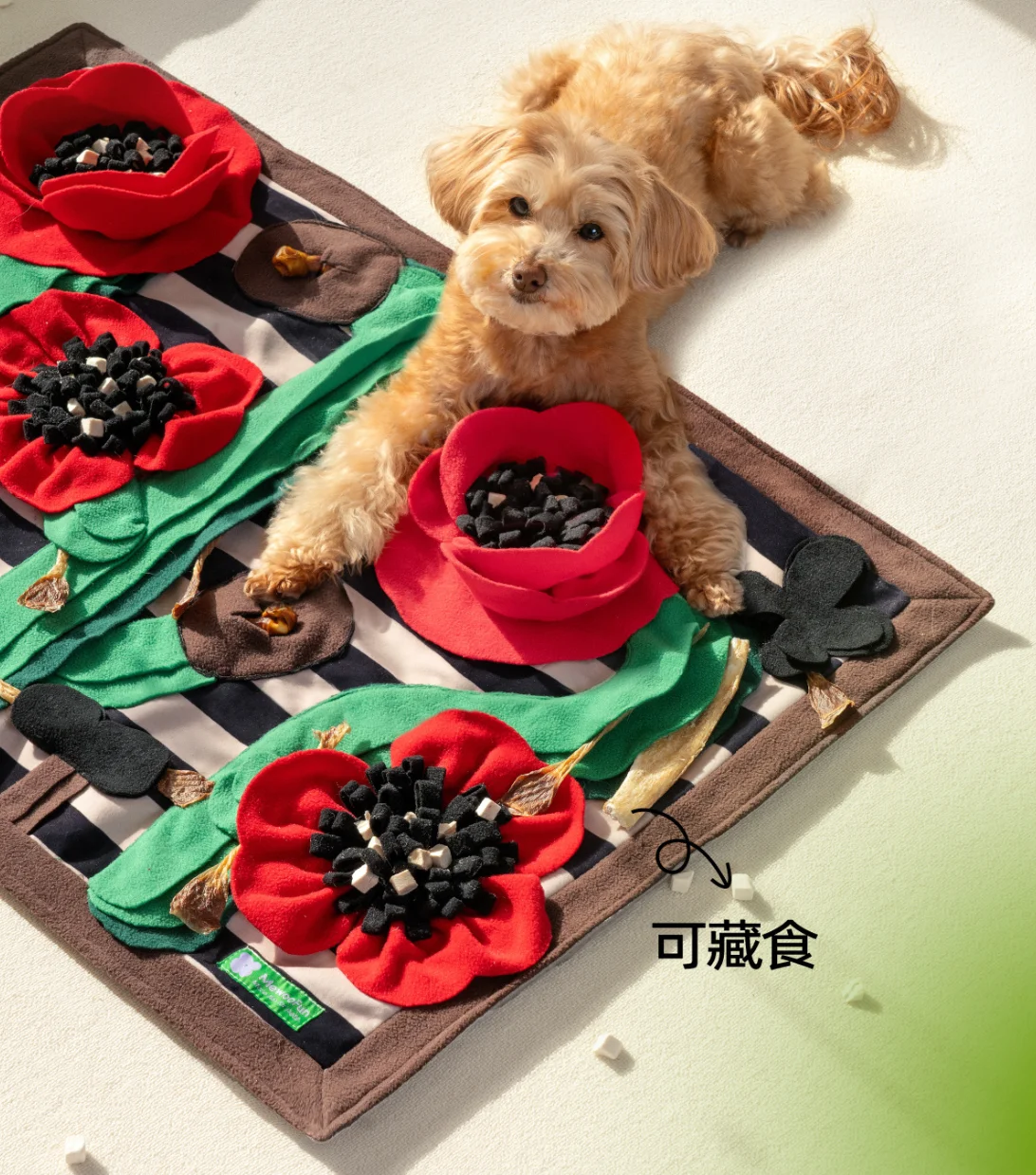 

Dog sniffing mat, hidden food, sniffing blanket, self soothing tool for relieving boredom. Dog consumes energy, pet puzzle toy