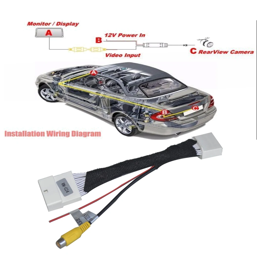 A40Z-Car الرؤية الخلفية عكس الكاميرا تحويل كابل 24 دبوس طقم محوّل لرينو كليو 4 IV 2012 2013 2014 2015 2016 2017 2018 #5