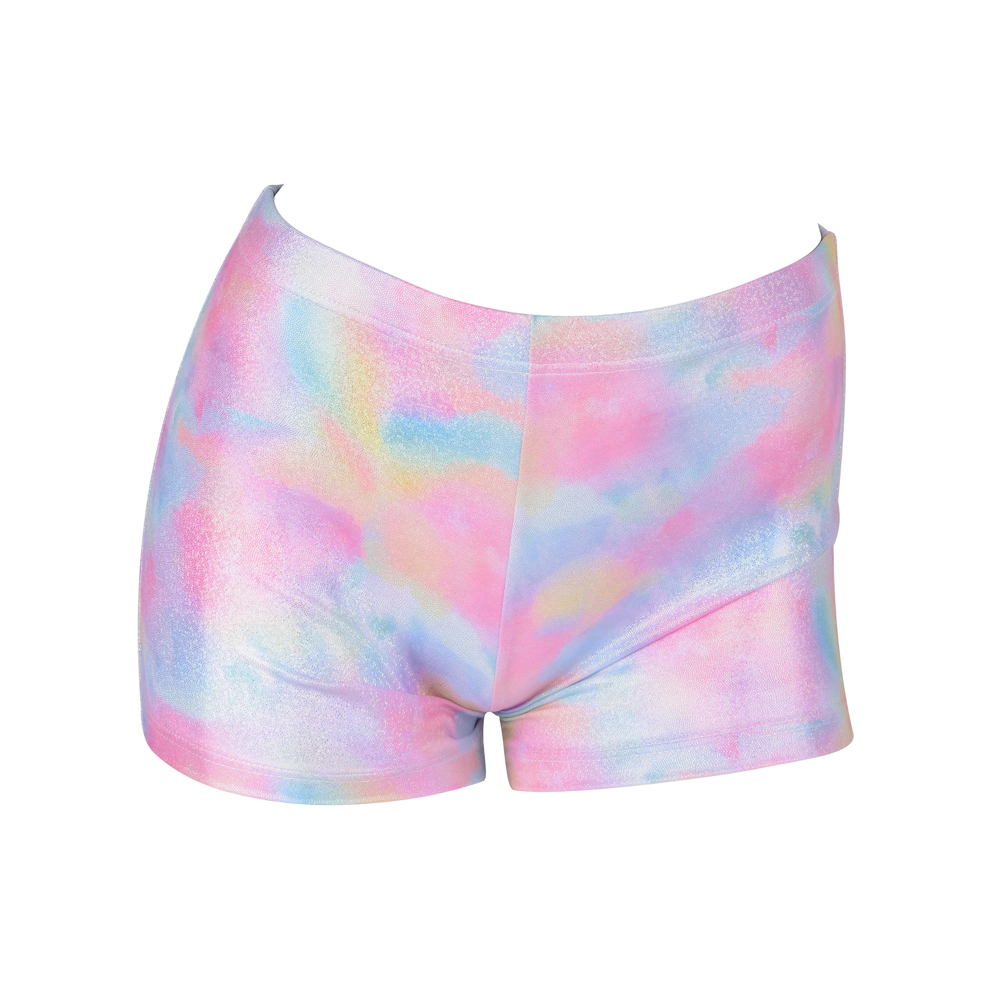 Girls Gymnastics Shorts Sparkle Dance Shorts Tumbling Athletic Short Shiny Pink Starry Gym Shorts