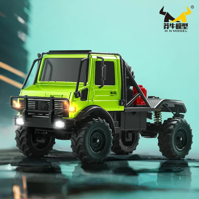 جديد MN 1/18 Unimog U4000 الدفع الرباعي نسبة كاملة على الطرق الوعرة RC سيارة سبيكة رئيس تسلق التحكم عن بعد لعبة مجسمة