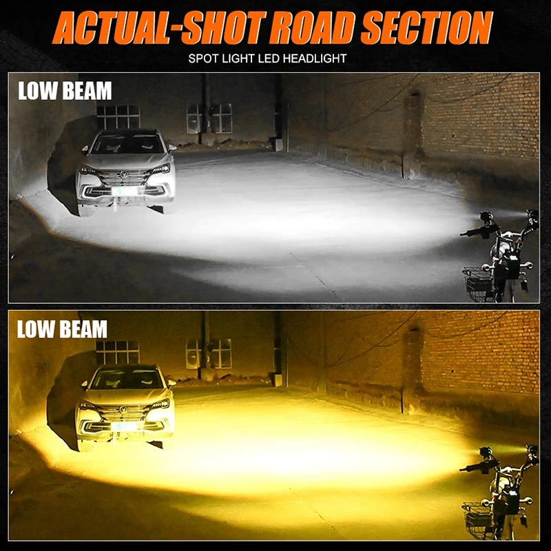 أضواء دراجة نارية مساعدة LED مرحبا/منخفضة شعاع ل موتو العالمي العلوي القيادة الضباب مصباح الجبهة إضافية مقاوم للماء 12 فولت #3