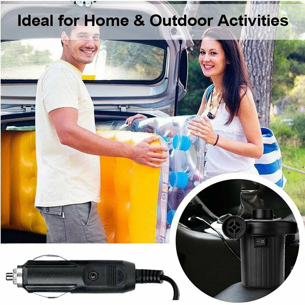 

Household Electric Air Pump for Mattress Raft Pool Toys Deflate Portable Car Home Use ABS 3 Nozzles High