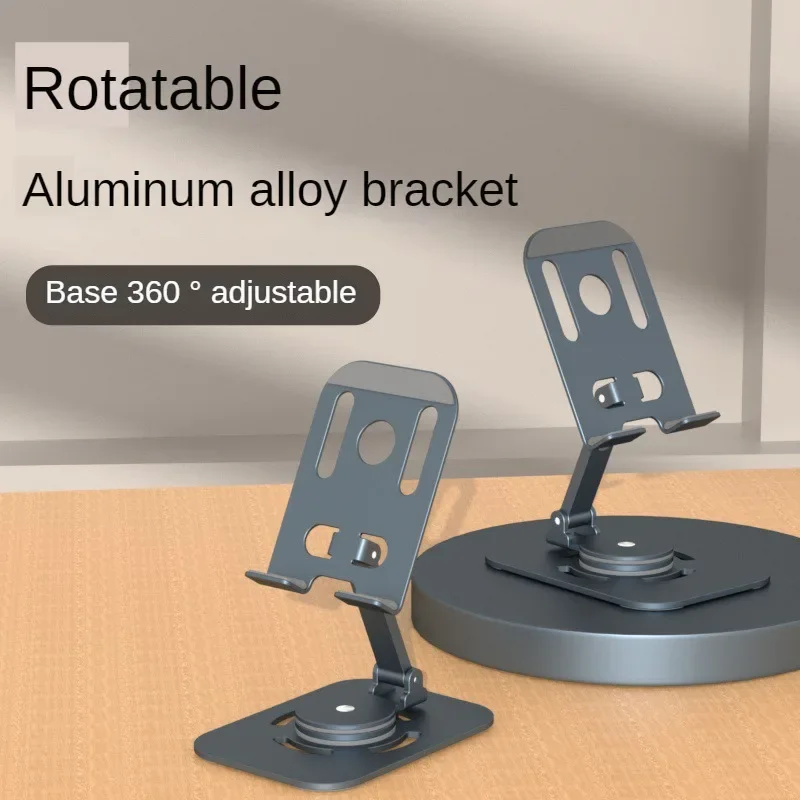 Aluminum Alloy Rotating Creative Mobile Phone Holder, Foldable, Portable Metal, Lazy Desktop, Wholesale