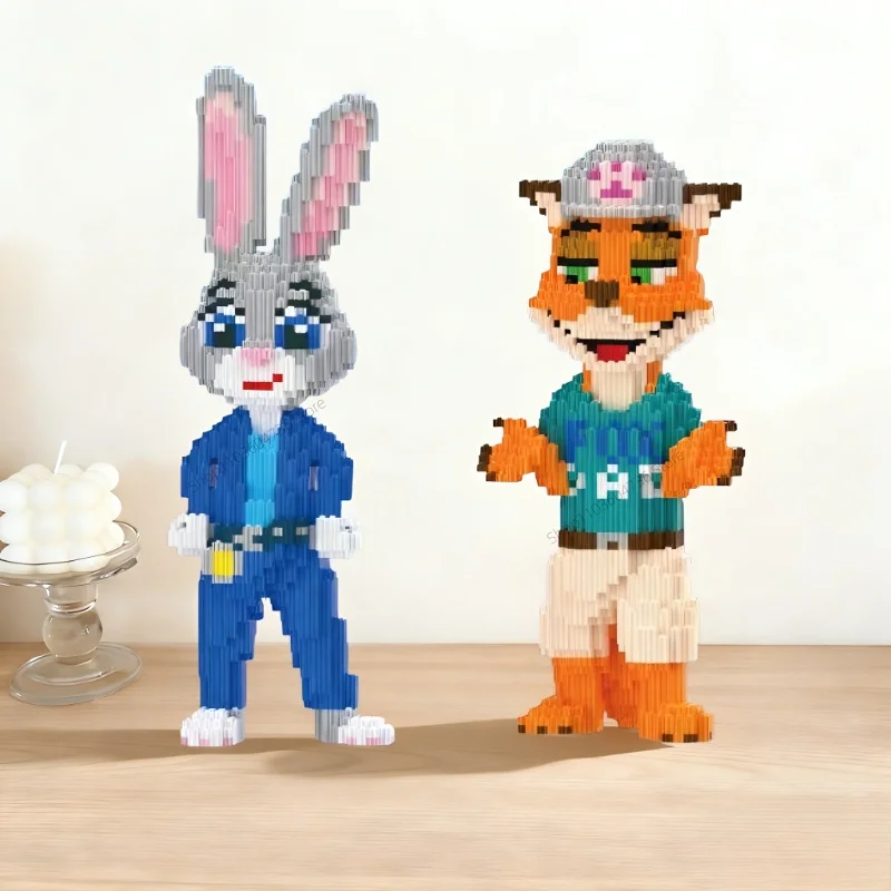 Nowy zestaw 3500 elementów Zootopia Judy Nick, klocki do składania, model zabawki, zabawki dla dzieci i dorosłych, prezent urodzinowy, ozdoba na biurko