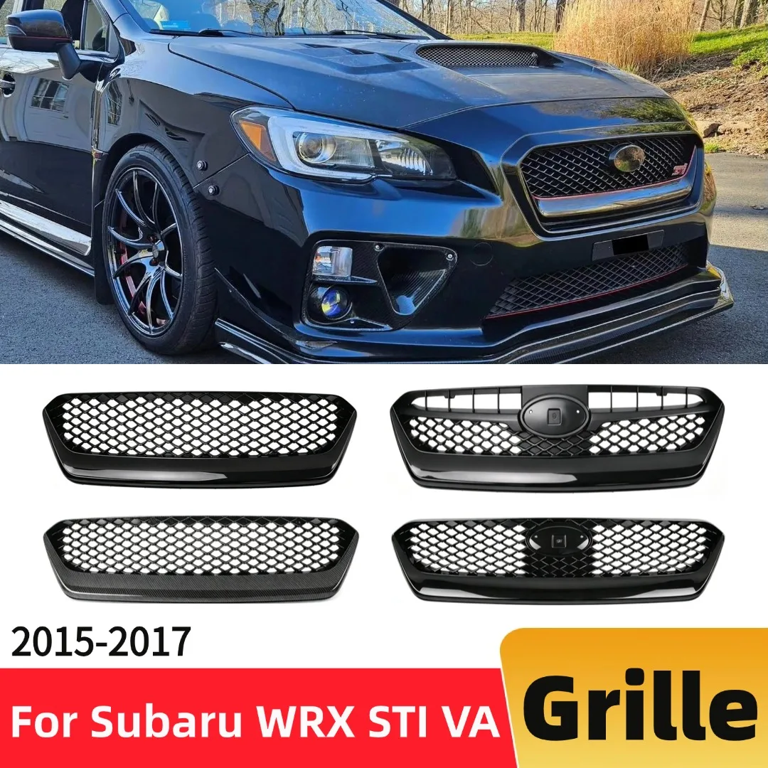 For Subaru WRX STI VA 2015-2017 Inlet Mesh Grid Tuning Car Styling Accessories Trim Front Mask Grille Grill Carbon Fiber Look