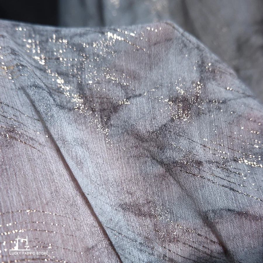 Marble, filigree, cracked, slightly transparent, summer light dress fabric, designer fabric