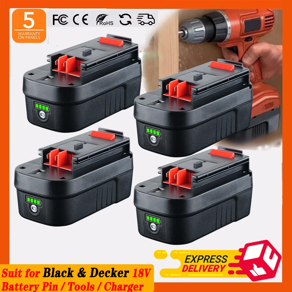 

1/2/4 шт. 7.0Ач Li-ion аккумулятор HPB18, замена для Black Decker 18В, совместим с моделями A1718, A18E, Firestorm, для беспроводных электроинструментов.