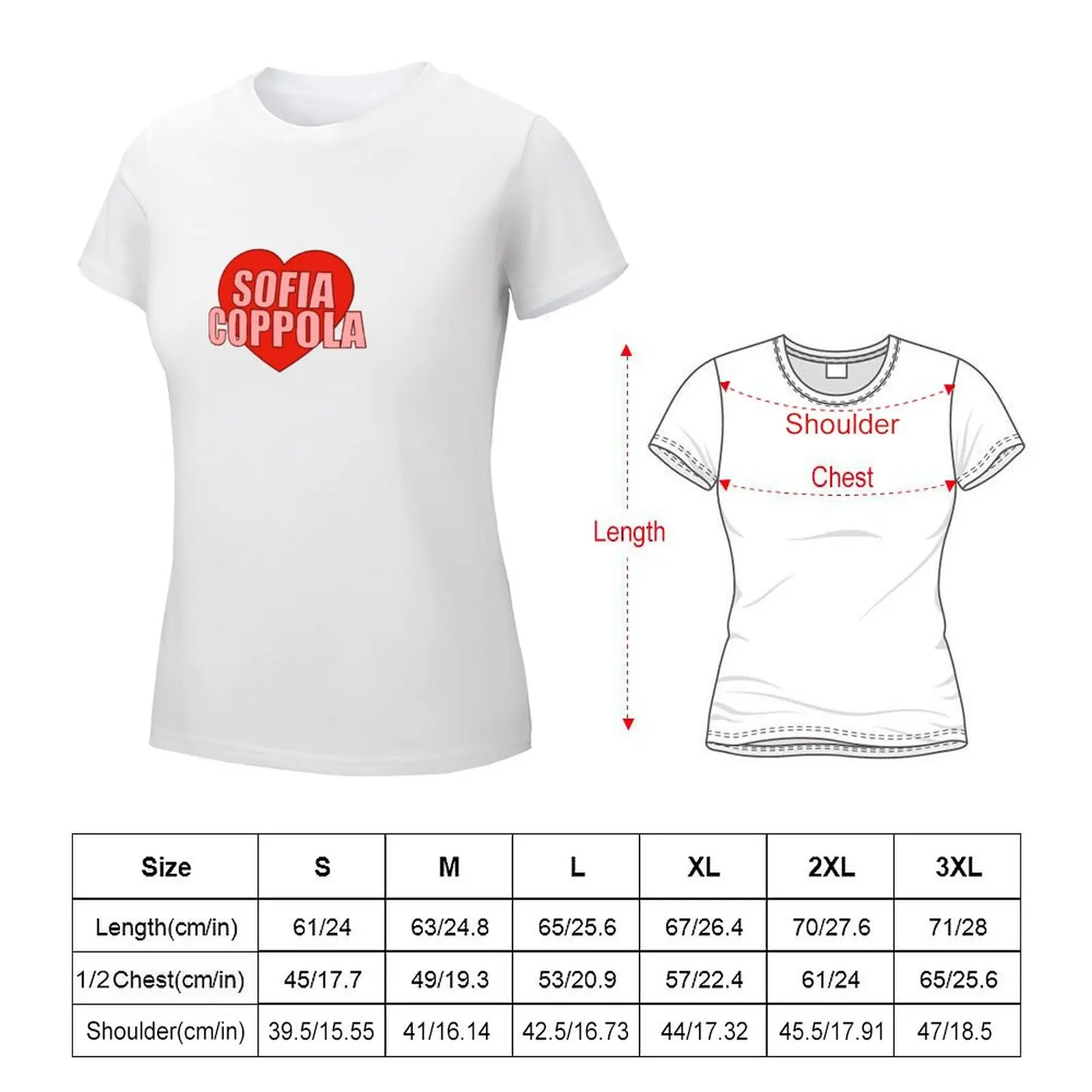 Sofia Coppola Heart t-shirt vestiti carini abbigliamento estetico abbigliamento kawaii magliette da allenamento per le donne