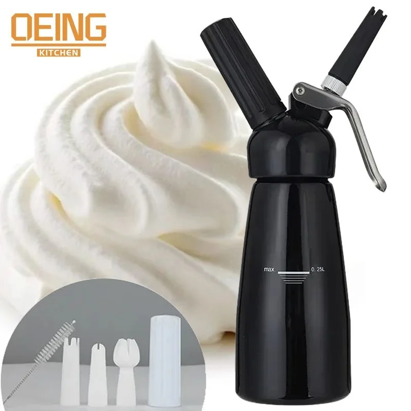 

250ML Pastry Cream Whipped Dispenser Cake Piping Gun Siphon Squeeze Bottle Milk Tea Shop Coffee Dessert Cake Decorating Tools