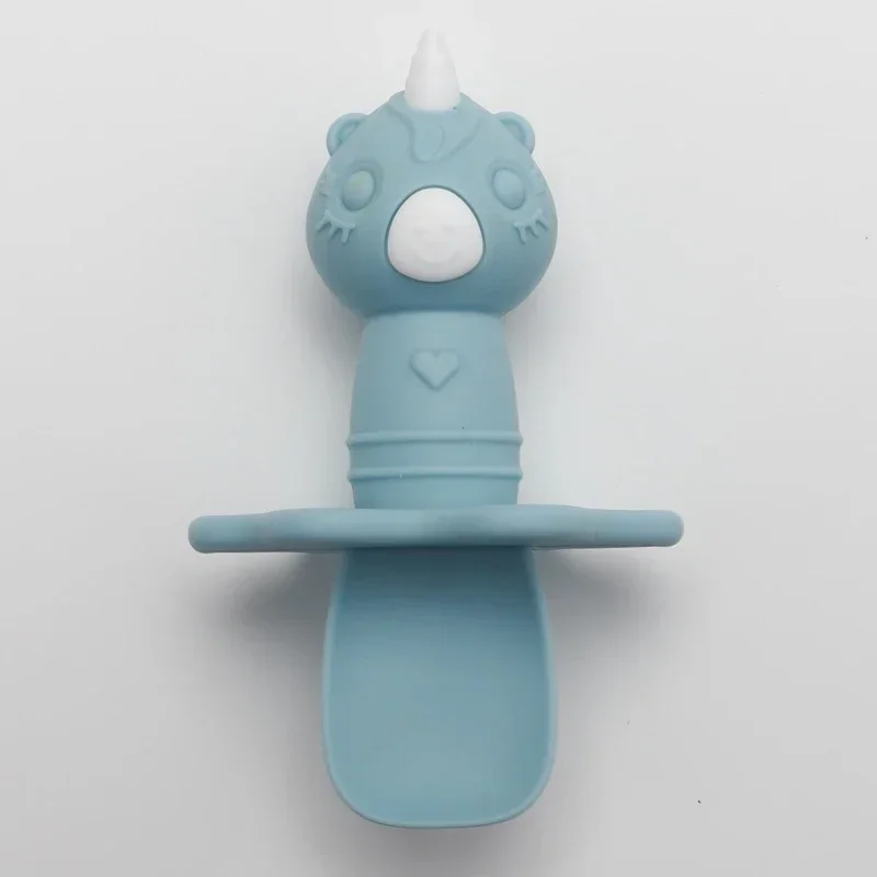 Food Grade Silicone Soft Learning Tableware Toddler Baby Training Feeding Baby Spoon For Baby