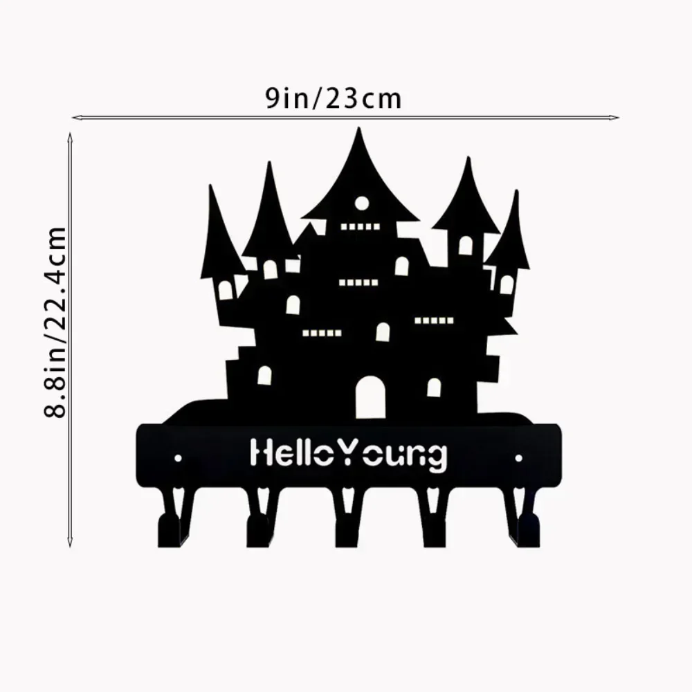 Mesmerizing 1pcs Mysteriously Spooky Metal Decorative Hook and Compact Rack – Terrifying Castle. A Halloween Horror Pleasure