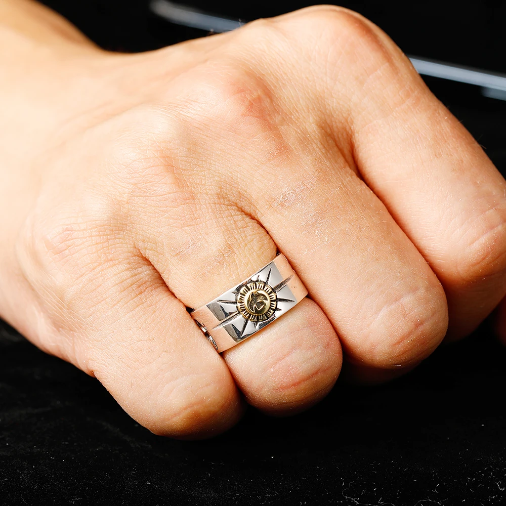 100% Pure 925 Sterling Silver Bird Rings Opening Vintage Men Signet Ring For Women Fine  Jewelry 0152