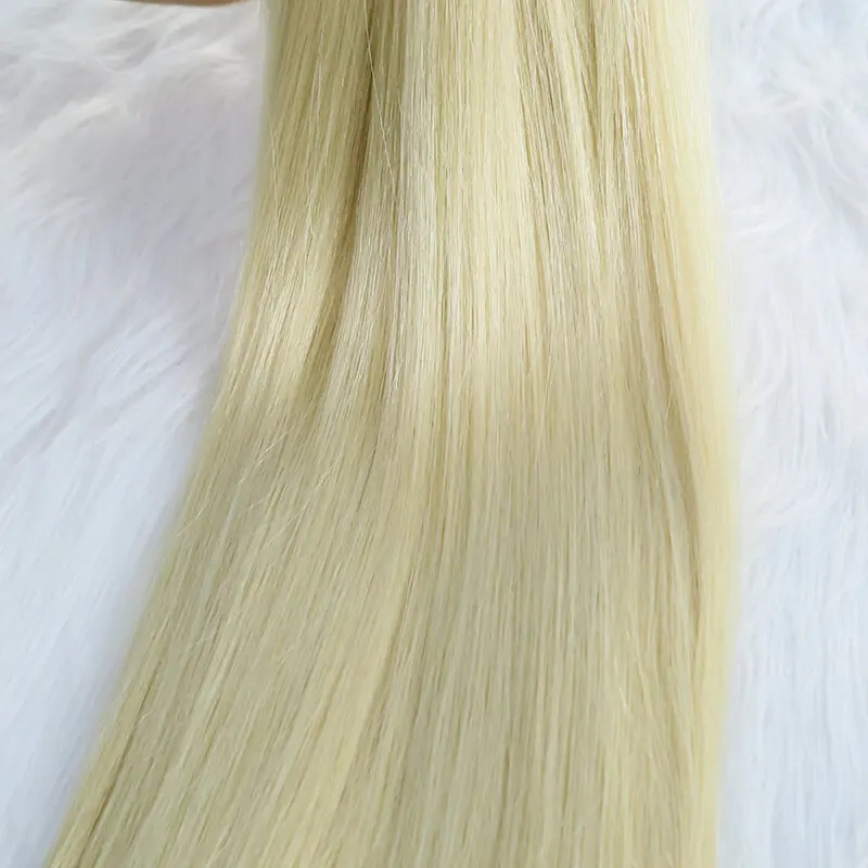 Extensions de Tresses Naturelles Lisses, Cheveux Humains en Vrac, 12 à 24 Pouces, 100g/Pièce, Document Blond