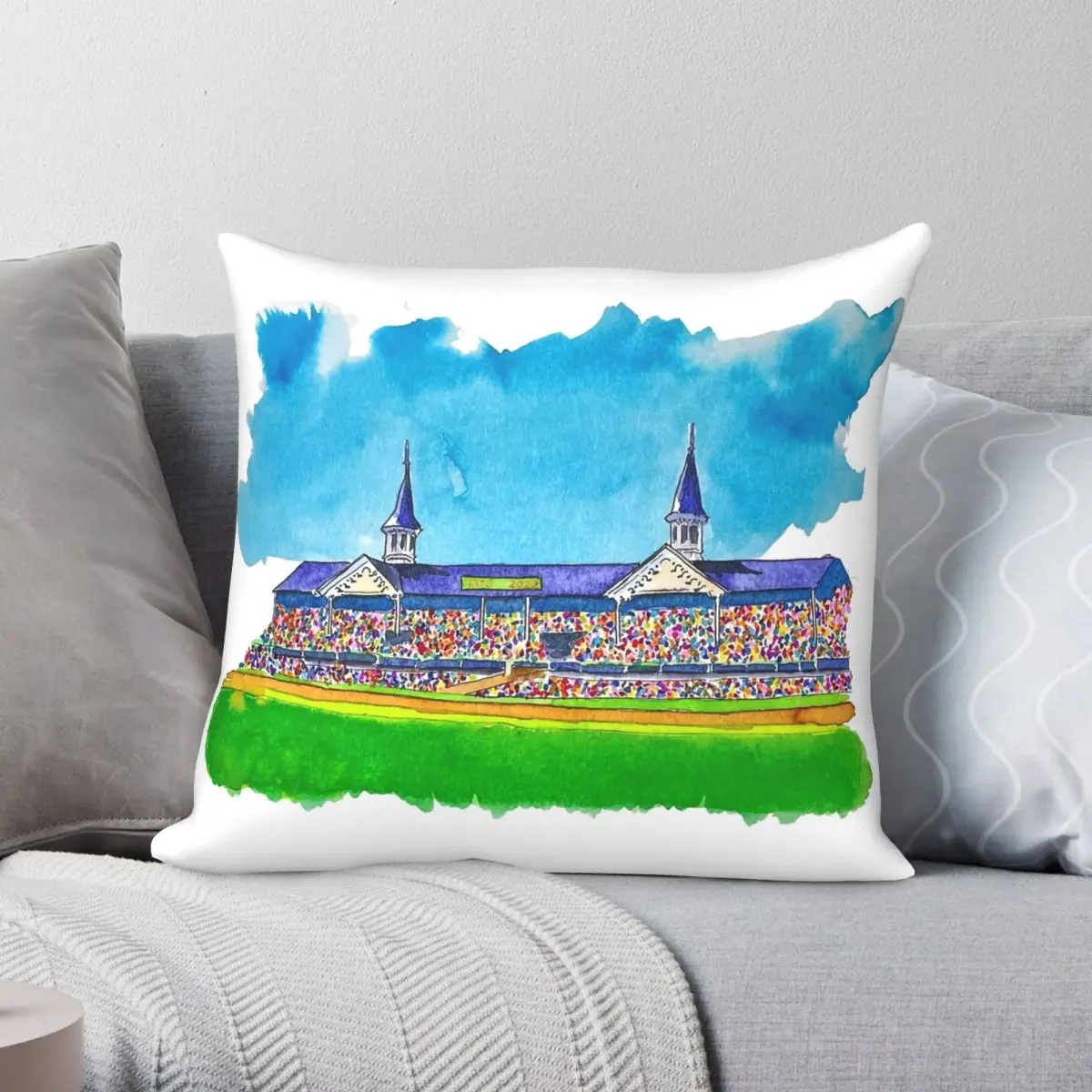 Kentucky Derby Day 2022 Pillowcase Polyester Linen Velvet Pattern Zip Decor Pillow Case Home Cushion Cover 18