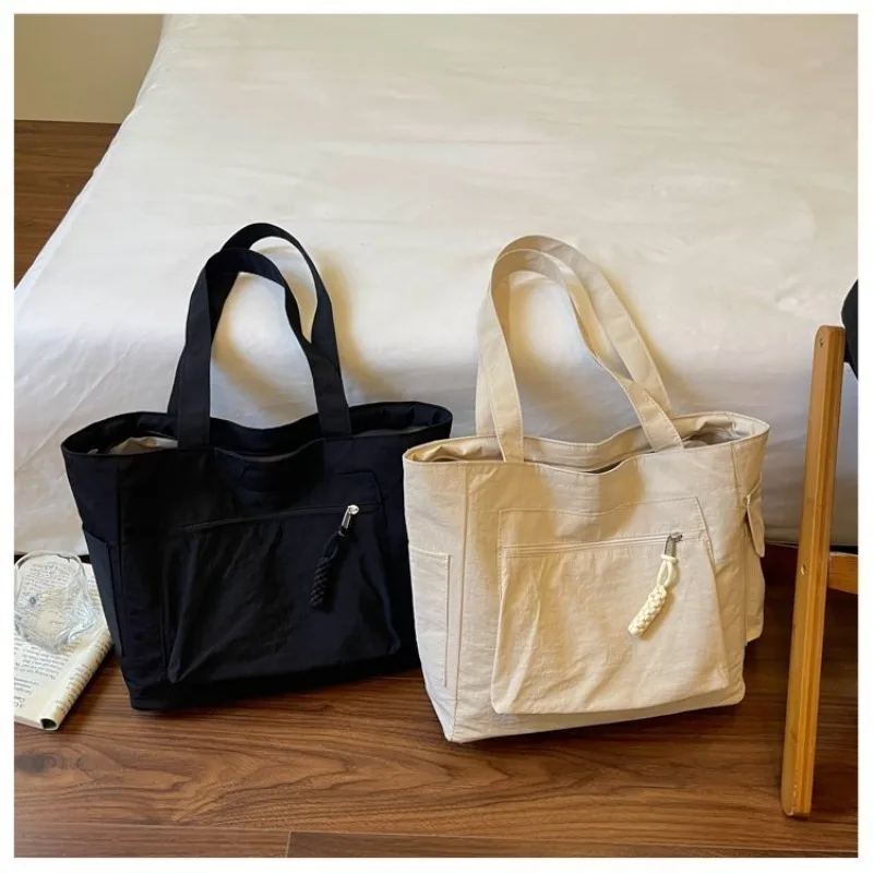 CEEKAY Nylon-Tragetasche mit Reißverschlussfach vorne, Seilanhänger, Tragegriff, vielseitig einsetzbar, für den täglichen Gebrauch, lässig, große Kapazität, Damenhandtasche – Detail 27