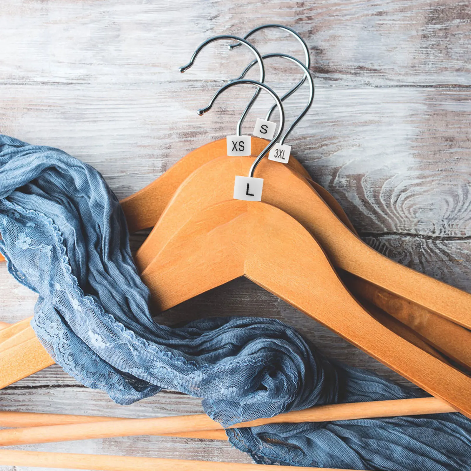 

200pcs Plastic Clothing Size Circle Rings Clear Size Display For Hangers Clothes Organization Shop Garment Markers