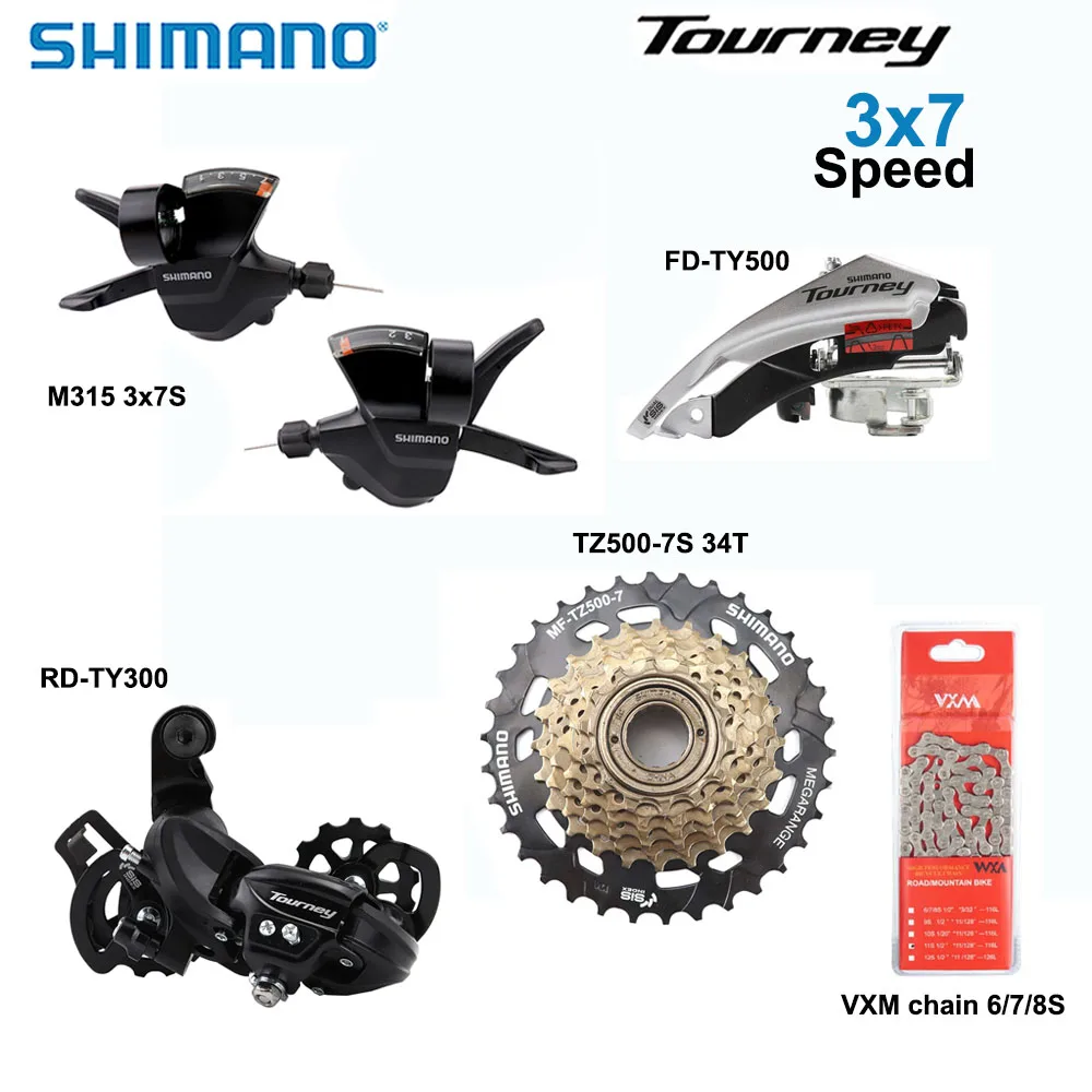 SHIMANO Tourney 3x7 Speed Groupset Include EF500 or M315 Shifter