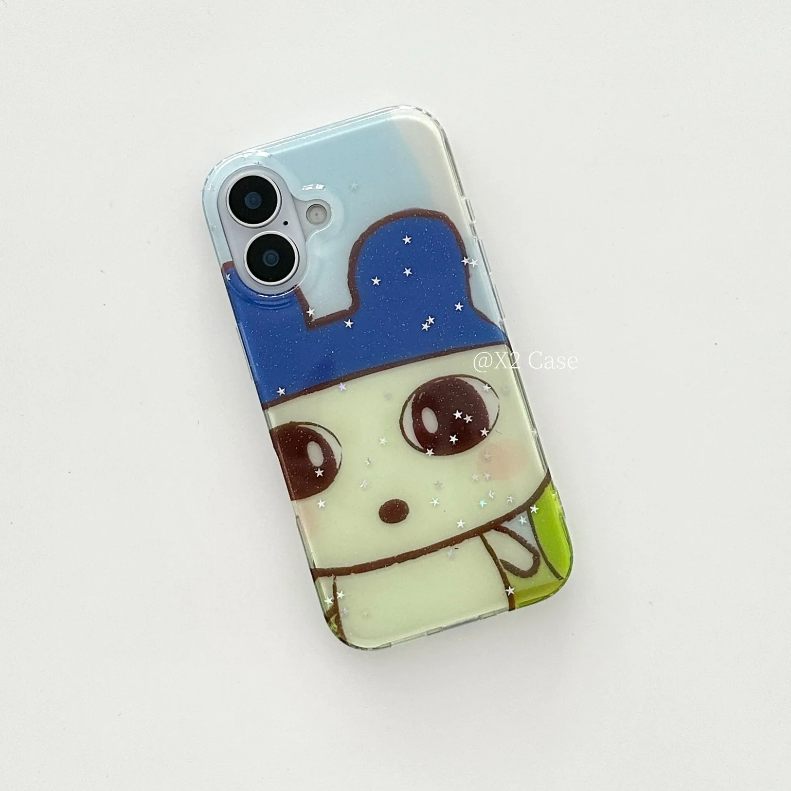 Ins Korean Cartoon TamagotchiS Phone Case for Samsung Galaxy S25 S24 S23 S22 S21 FE Ultra Plus 4G 5G Feather Texture Back Cover - náhled 4