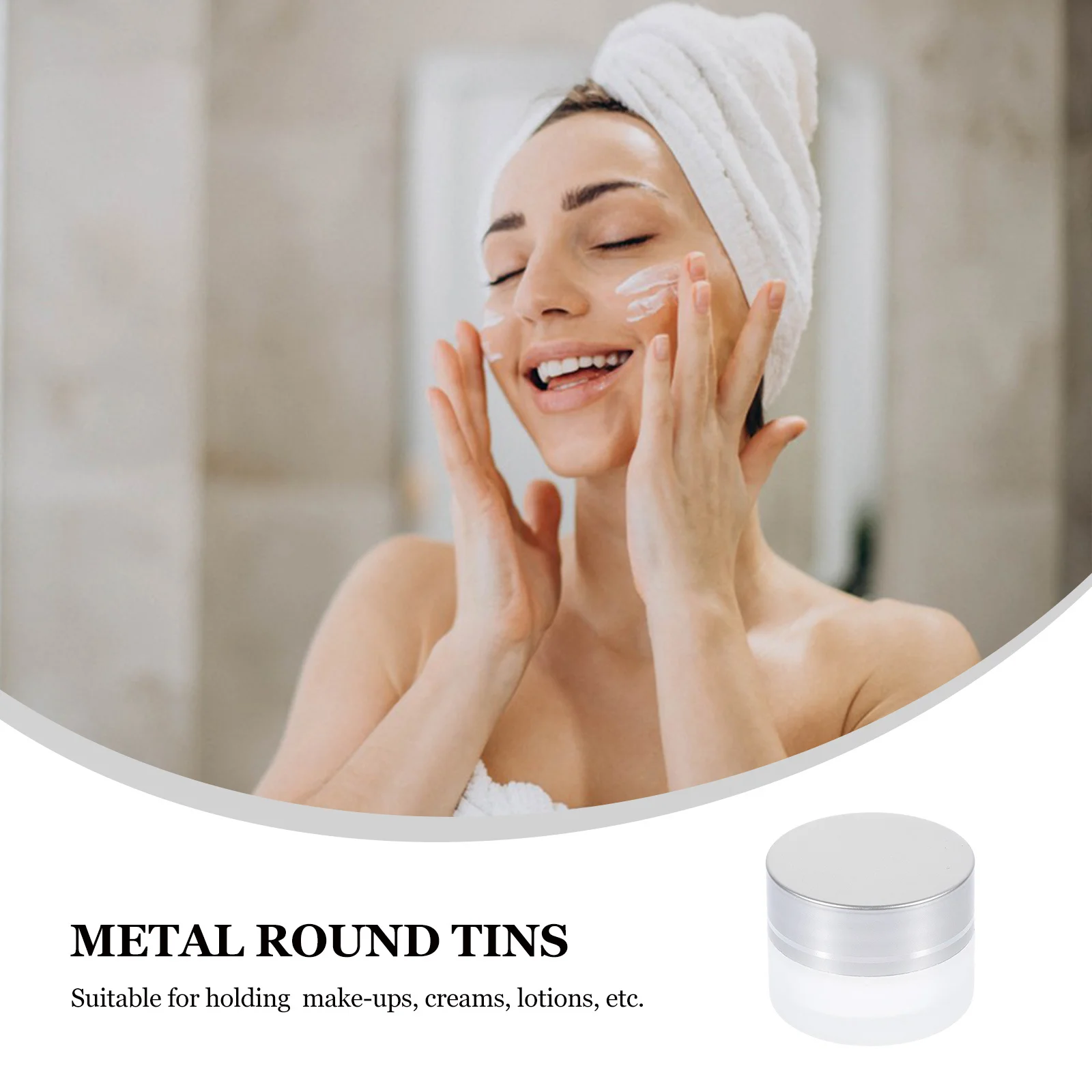 

10Pcs Portable Cream Bottles Glass Empty Containers 5G Small Round Travel Sub-Bottles for Lotions Makeup Cosmetics