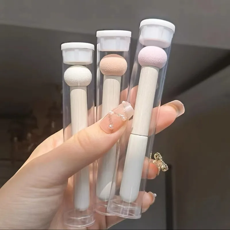 1PCS Halo Dye Kurzen Griff Mini Runde Kopf Concealer Tragbare Pilz Kopf Concealer Eyering Akne Druck Kosmetische Werkzeug