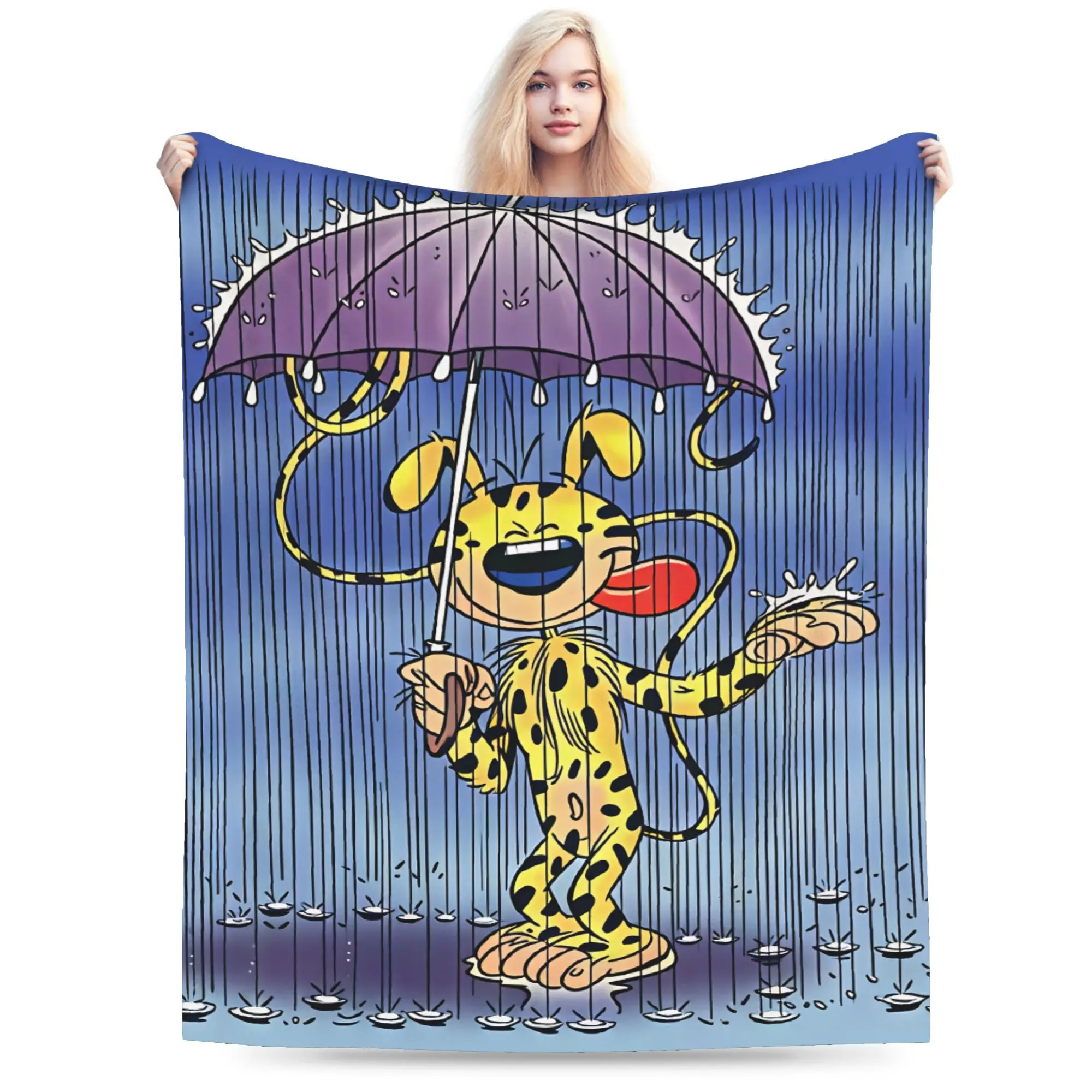 Funny Marsupilamis   Blanket  Warm Soft Funny Plush Throw Blanket For Girls Boys Bedroom Flannel Bedspread Bed Cover
