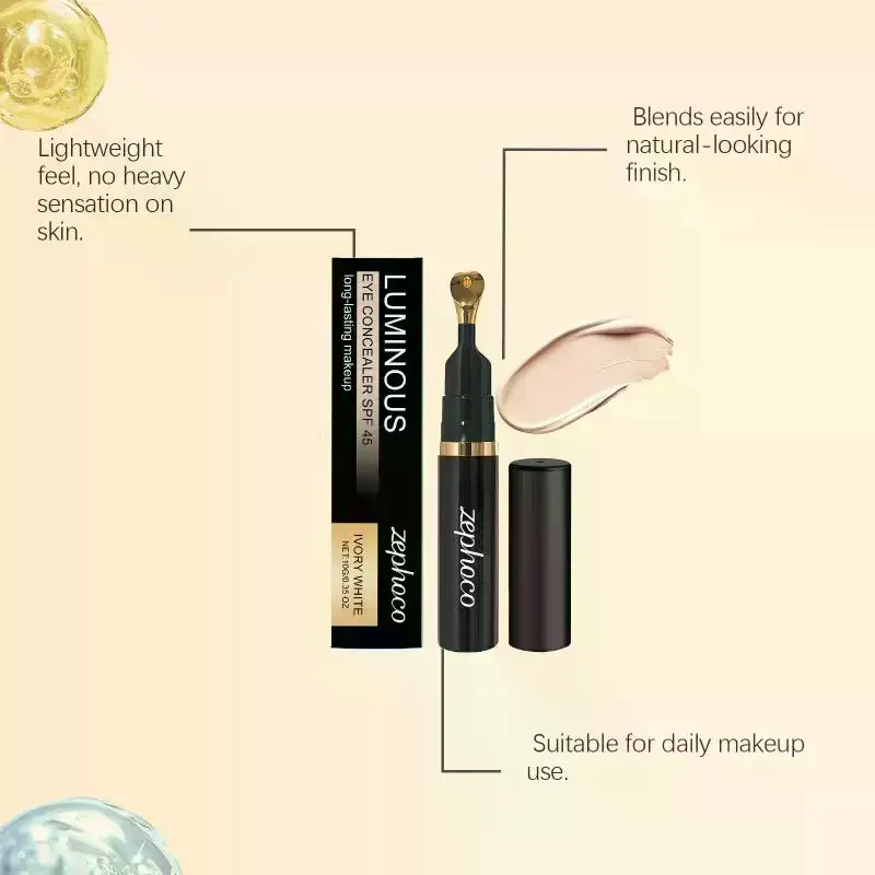 Ivory White Eye Concealer Lightweight, Luminous, Evens Skin Tone, Moisturizing, Matte, Sheer, Long-Lasting, And Hydrating.
