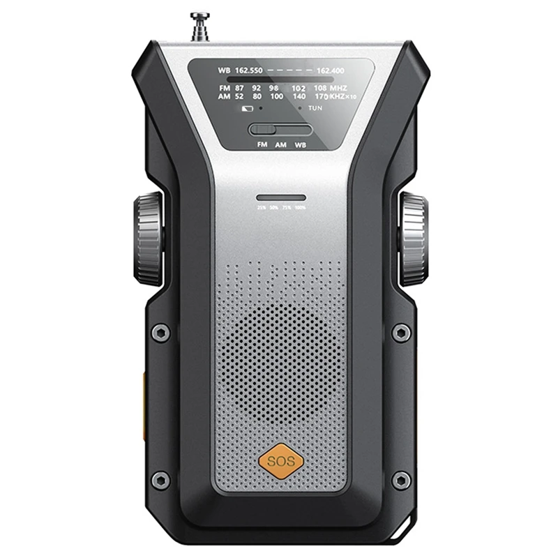 

Hand Crank Radios, Emergency Radio NOAA AM/FM, Solar Crank Radio, SOS Alarm, 4000Mah Flashlight, Type-C Charging