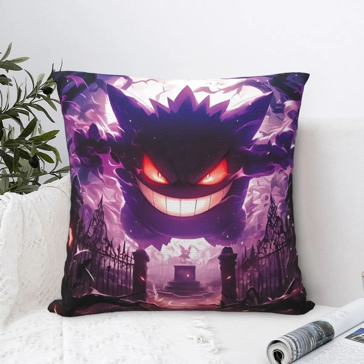 Gengar Starry Sky Pokmon Pillow Case Cushion Cover Polyester Printed Pillow Cover Kawaii Pillowcases For Sofa Home Decorative