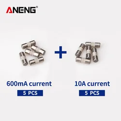 ANENG Ceramic Fuse 600mA 10A 5Pcs each Ceramic Tube Fuse For Multimeter Instrument Ceramic British Plug Fuse