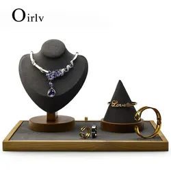 Oirlv Solid Wood Jewelry Display Stand Props For Jewelry Display Necklace Holder Wooden Jewelry Storage Organizer Necklace Stand