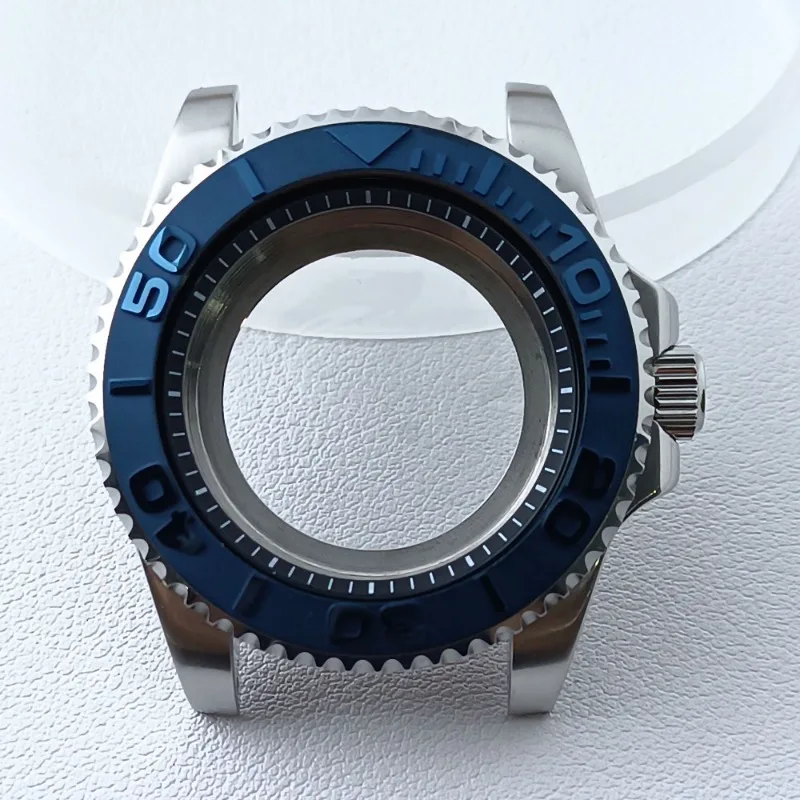 40MM Watch Case Modified Accessories Water Ghost Watch Sapphire Silver Mechanical for Men Suitable for NH35 Movement Case NEW