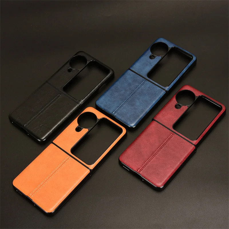 For OPPO Find N3 Flip Case Suture Soft Edge PU Leather Hard Phone Cover For OPPO Find N3 Flip 2023 Case 6.8