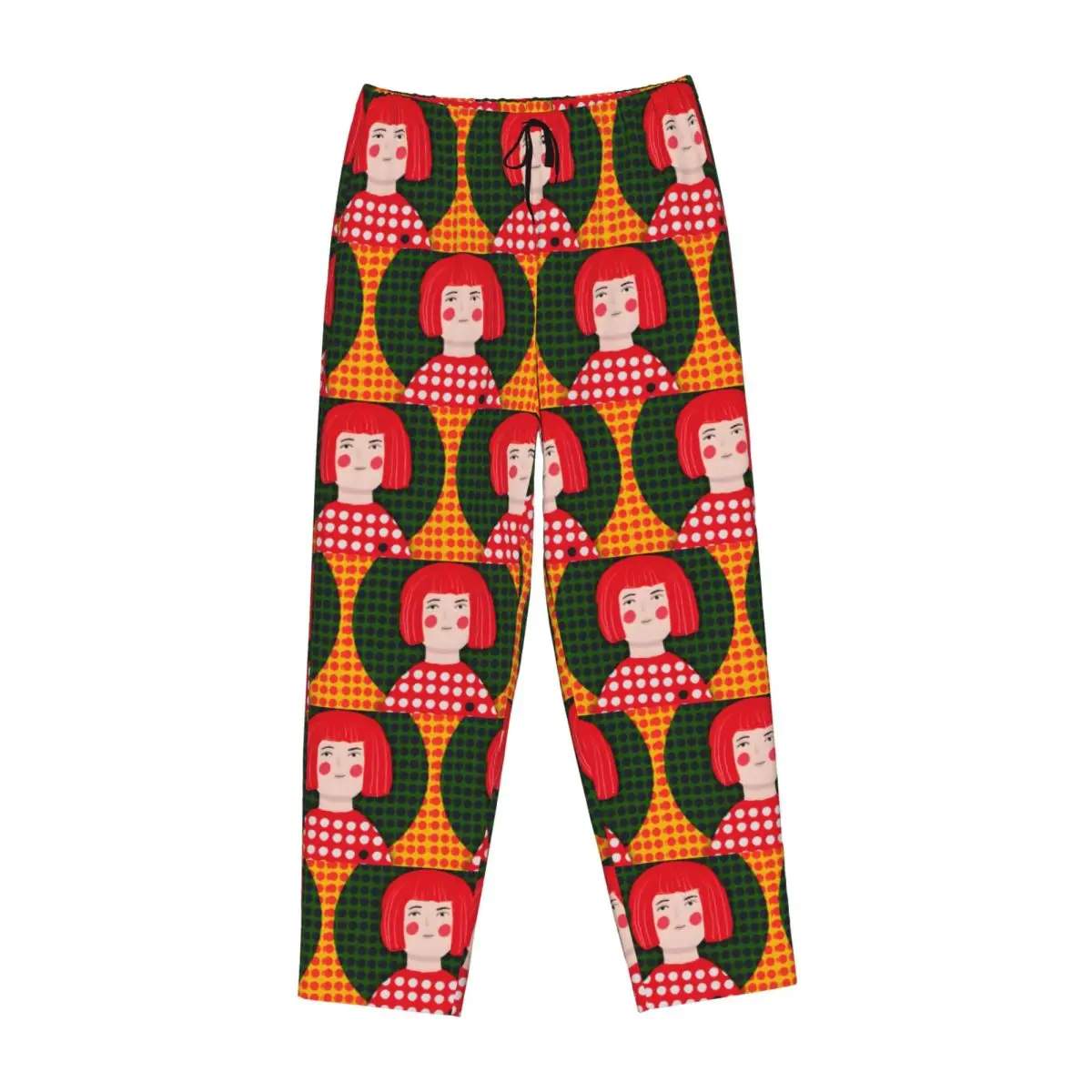 Custom Women K-Kusama Yayoi Pajama Pants Print Abstract Art Sleep Sleepwear Bottoms with Pockets