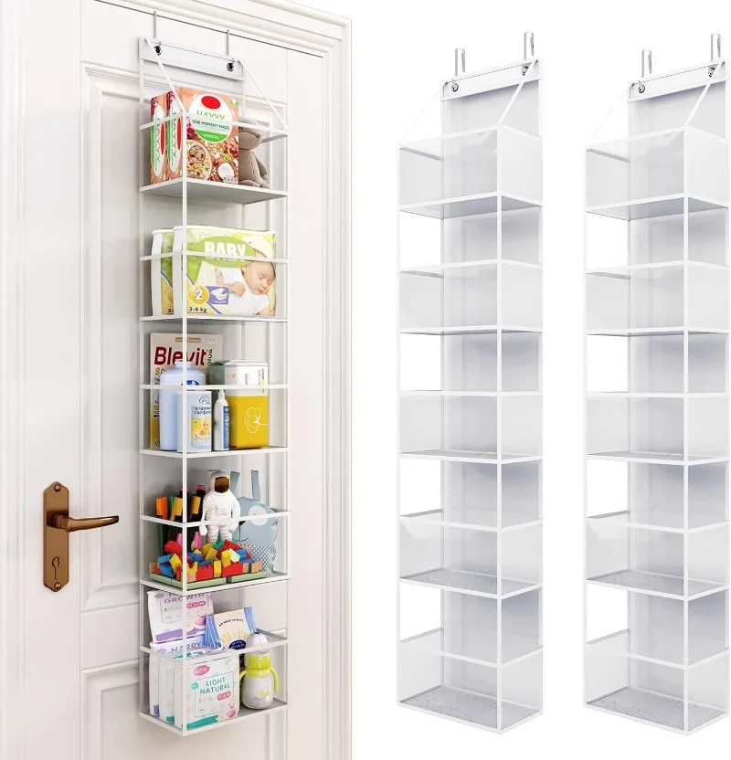 Over The Door Hanging Pantry Organizer Hanging Storage with Clear Plastic Pockets Large Capacity Organizer for Closet Bedroom