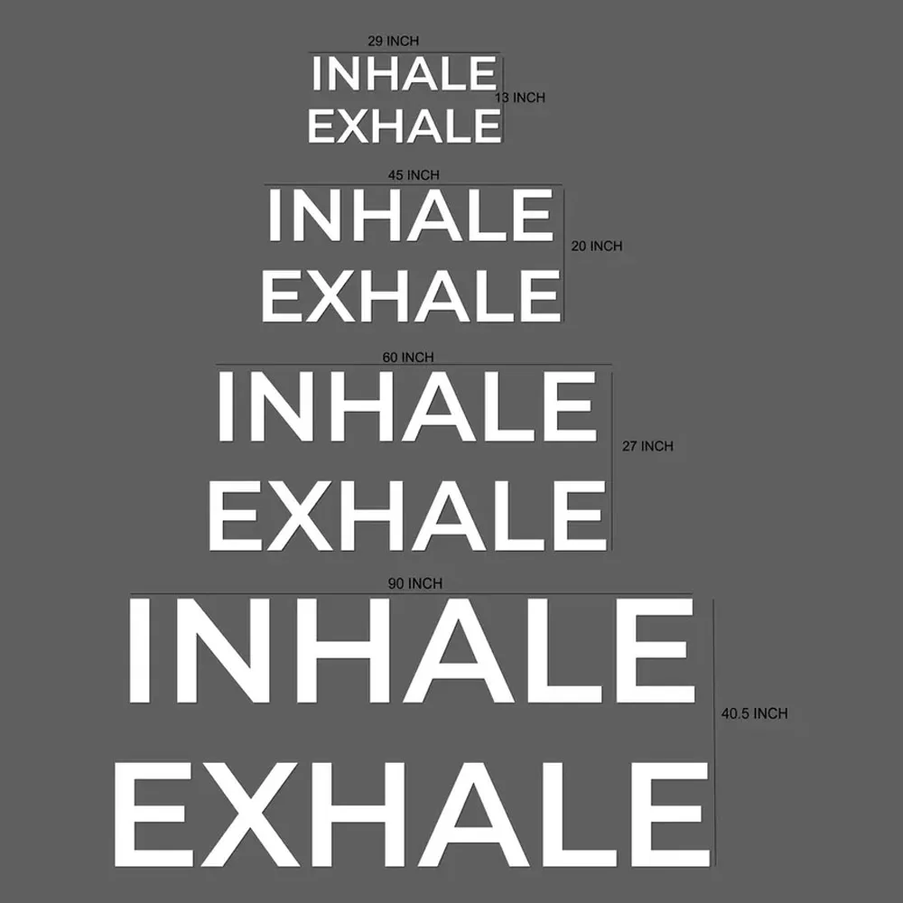 INHALE EXHALE Wall Sign Yoga Studio Wall Letters 3D PVC Wall Letters for Yoga Room Home Gym Fitness Studio & Workout Room