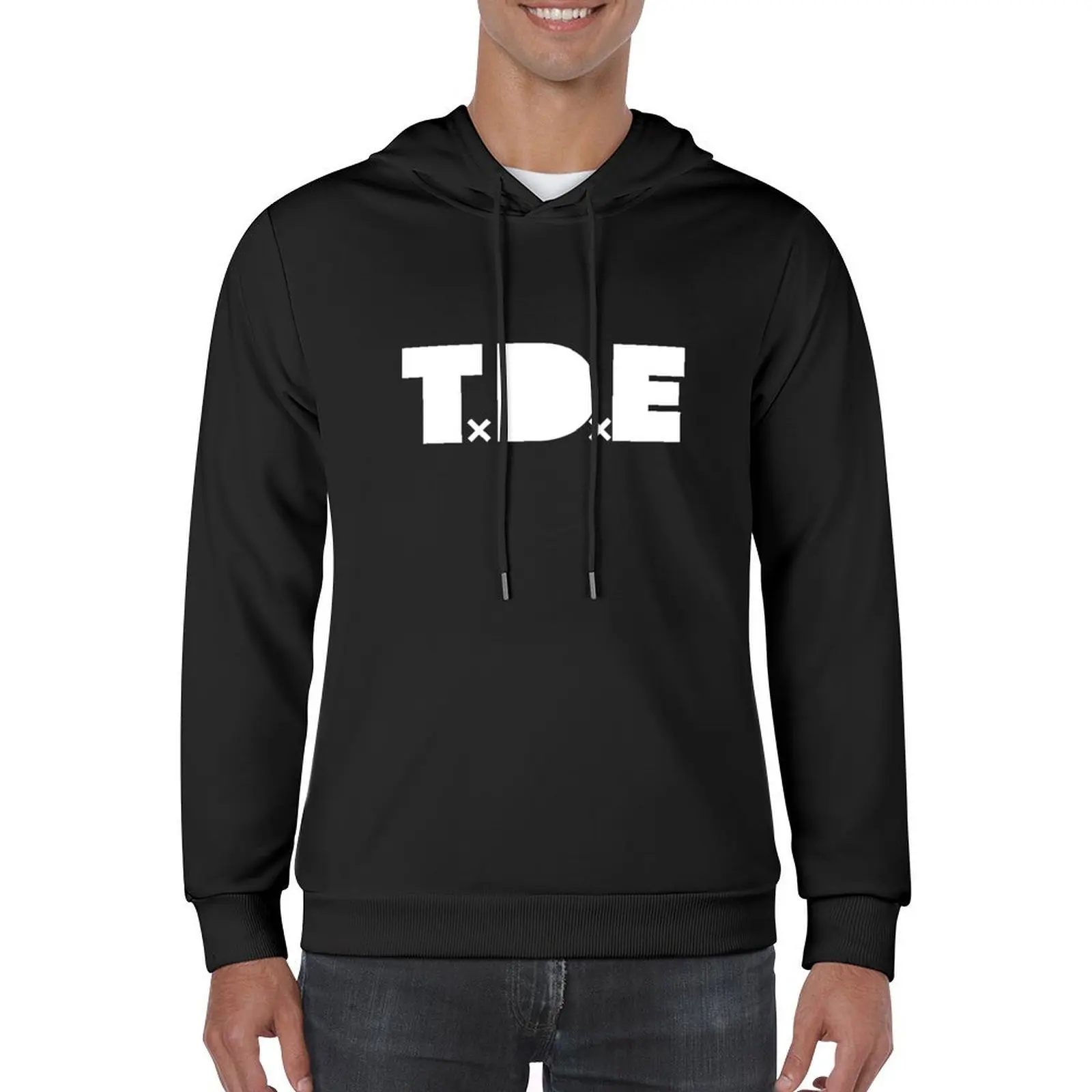 TDE - سترة بيضاء بغطاء للرأس ملابس أنيمي للرجال سترة شتوية على الطراز الياباني سترة بقلنسوة للرجال