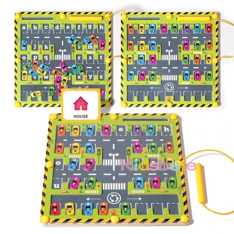 Papan Huruf Magnetik Edukatif – Permainan Membangun Kata dengan Kartu untuk Pelatihan Literasi Anak